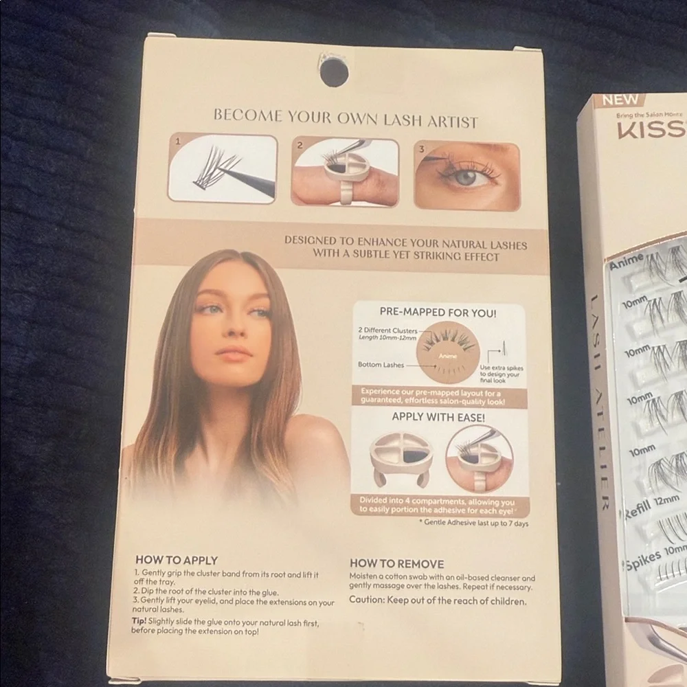 Kiss Lash Atelier Natural Beige and White Lash Extensions Kit - SET OF TWO